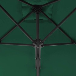 Parasol d'extérieur avec mât en acier 250x250 cm vert 550758550758