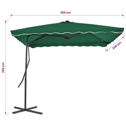 Parasol d'extérieur avec mât en acier 250x250 cm vert 550758550758