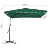 Parasol d'extérieur avec mât en acier 250x250 cm vert 550758550758