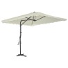 Parasol d'extérieur avec poteau en acier 250 x 250 cm Sable 550759550759