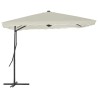 Parasol d'extérieur avec poteau en acier 250 x 250 cm Sable 550759550759
