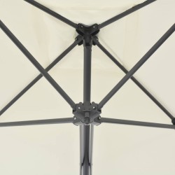 Parasol d'extérieur avec poteau en acier 250 x 250 cm Sable 550759550759