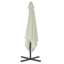 Parasol d'extérieur avec poteau en acier 250 x 250 cm Sable 550759550759