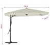 Parasol d'extérieur avec poteau en acier 250 x 250 cm Sable 550759550759