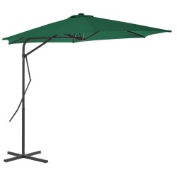 Parasol d'extérieur avec mât en acier 300 cm Vert 550767550767