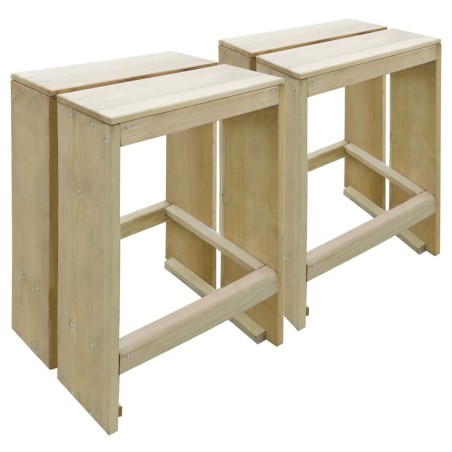 Tabourets de bar d'extérieur lot de 2 Pin imprégné 550768550768