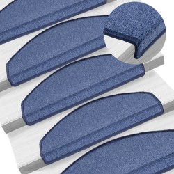 Tapis d'escalier 10 pièces 65 x 24 x 4 cm Bleu Demi-rond Grand 550773550773