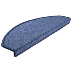 Tapis d'escalier 10 pièces 65 x 24 x 4 cm Bleu Demi-rond Grand 550773550773