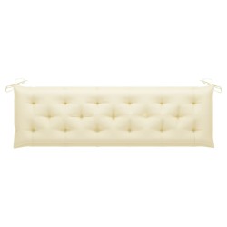 Banc de jardin avec coussin blanc crème 175 cm Teck massif 550775550775