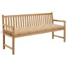 Banc de jardin avec coussin beige 175 cm Bois de teck massif 550776550776