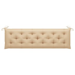 Banc de jardin avec coussin beige 175 cm Bois de teck massif 550776550776