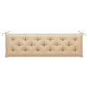 Banc de jardin avec coussin beige 175 cm Bois de teck massif 550776550776