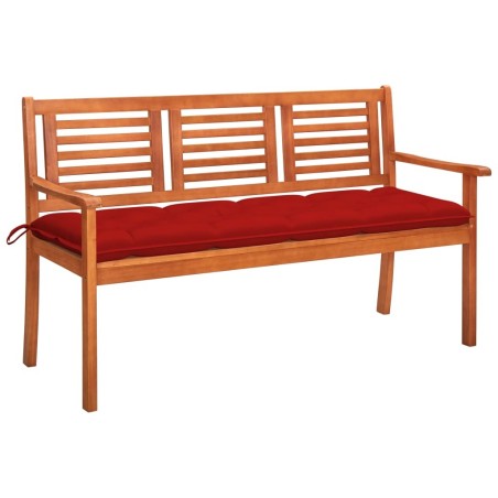 Banc de jardin 3 places avec coussin 150 cm Bois d'eucalyptus 550786550786
