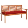 Banc de jardin 3 places avec coussin 150 cm Bois d'eucalyptus 550786550786