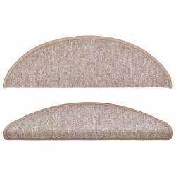 Tapis d'escalier 10 pièces 56x17x3 cm Marron clair Demi-rond 550789550789