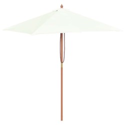 Parasol d'extérieur avec mât en bois 150x200 cm Sable 550800550800