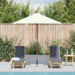 Parasol d'extérieur avec mât en bois 150x200 cm Sable 550800550800