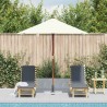 Parasol d'extérieur avec mât en bois 150x200 cm Sable 550800550800