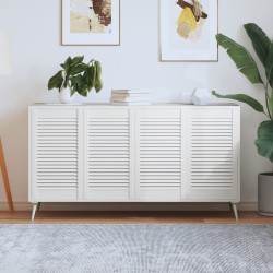 Portes d'armoire à persiennes 4 pcs blanc 69x39,4 cm pin massif 550803550803