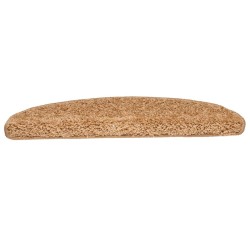 Tapis d'escalier 10 pièces 65 x 21 x 4 cm Beige Demi-rond Grand 550805550805