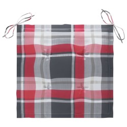 Chaise à bascule avec coussin à carreaux rouges Bois de teck 550806550806