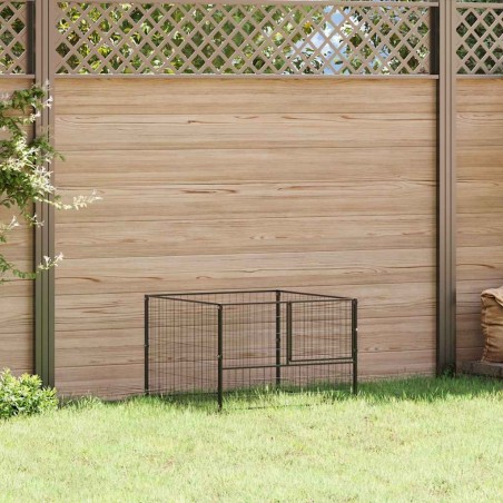Chenil Noir 100x100x70 cm Acier 550812550812