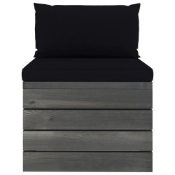 Salon palette de jardin 2 pcs avec coussins Bois de pin massif 550814550814