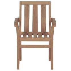 Chaises de jardin lot de 2 avec coussins à carreaux gris Teck 550843550843