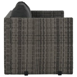 Ensemble à manger d'extérieur 3pcs coussins résine tressée gris 550847550847