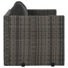 Ensemble à manger d'extérieur 3pcs coussins résine tressée gris 550847550847