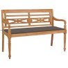 Banc Batavia avec coussin taupe 120 cm Bois de teck massif 550869550869