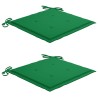 Chaises de jardin lot de 2 et coussins vert Bois de teck massif 550885550885
