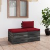 Salon palette de jardin 2 pcs avec coussins Bois de pin massif 550905550905