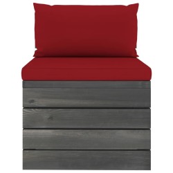 Salon palette de jardin 2 pcs avec coussins Bois de pin massif 550905550905