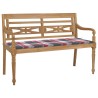 Banc Batavia avec coussin à carreaux rouge 120 cm Bois de teck 550911550911