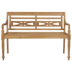 Banc Batavia avec coussin à carreaux rouge 120 cm Bois de teck 550911550911