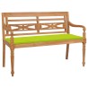 Banc Batavia avec coussin vert vif 120 cm Bois de teck massif 550912550912