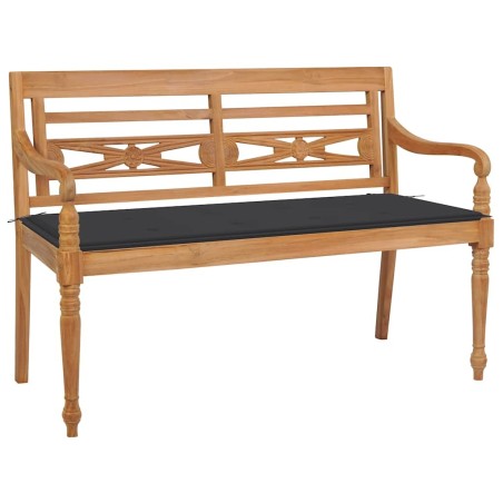 Banc Batavia avec coussin anthracite 120 cm Bois de teck massif 550917550917