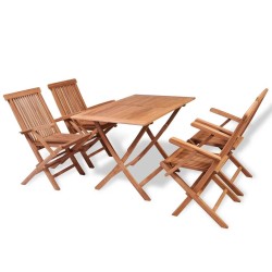 Ensemble à manger de jardin 5 pcs Bois de teck massif 550993550993