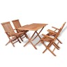 Ensemble à manger de jardin 5 pcs Bois de teck massif 550993550993