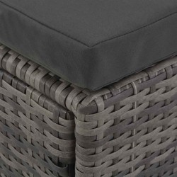 Salon de jardin 4 pcs avec coussins Résine tressée Gris 551010551010