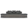 Salon de jardin 4 pcs avec coussins Résine tressée Gris 551016551016