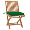 Chaises de jardin lot de 2 et coussins vert Bois de teck massif 551024551024
