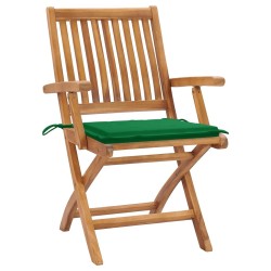 Chaises pliables de jardin avec coussins lot de 4 Teck solide 551040551040