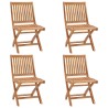 Chaises pliables de jardin avec coussins lot de 4 Teck solide 551041551041