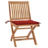 Chaises pliables de jardin avec coussins lot de 4 Teck solide 551047551047