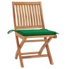 Chaises pliables de jardin avec coussins lot de 4 Teck solide 551048551048