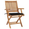 Chaises pliables de jardin avec coussins lot de 4 Teck solide 551050551050