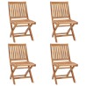 Chaises pliables de jardin avec coussins lot de 4 Teck solide 551063551063
