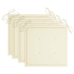 Chaises pliables de jardin avec coussins lot de 4 Teck solide 551070551070